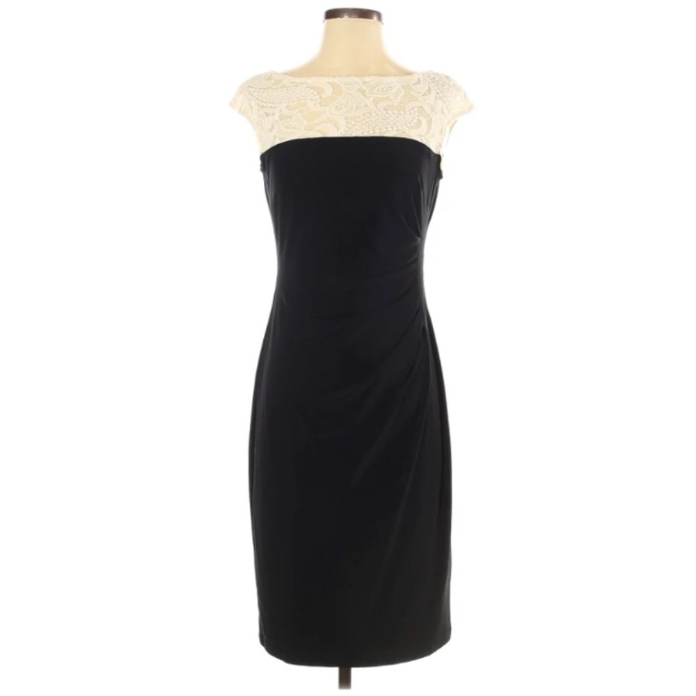 Ralph Lauren Lace Neckline Sheath Dress